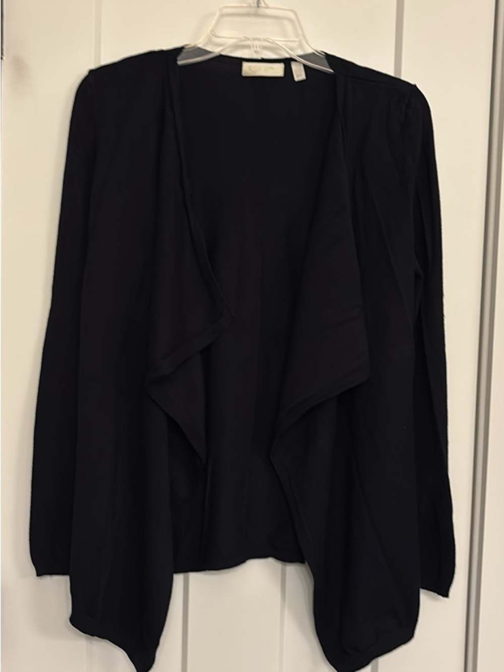 RD Style Navy Open Front Drape Cardigan